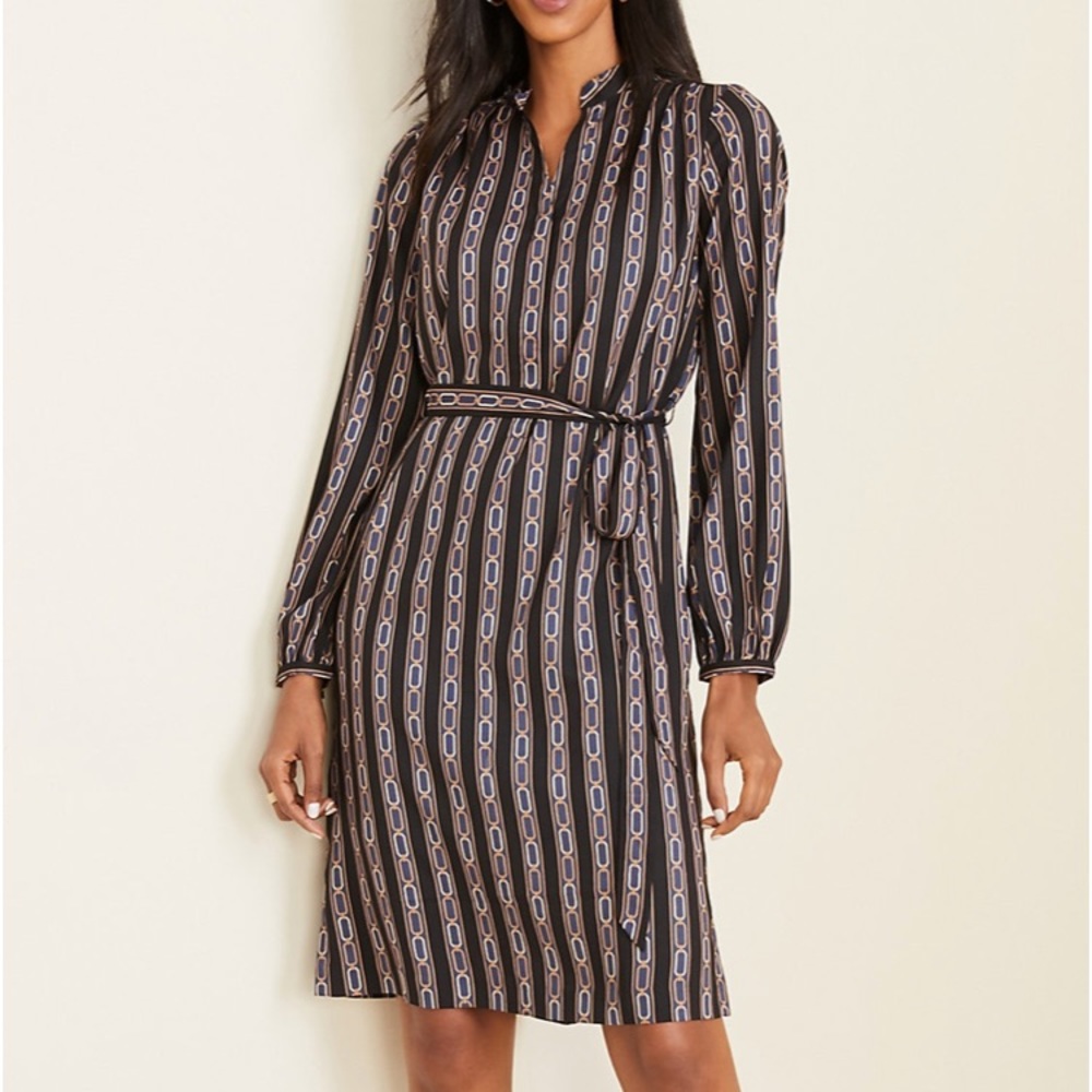 🌟HP🌟NWOT Ann Taylor Chain Link Shirt Dress Sz 0P